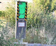 Green spraypaint speed camera