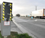 Spraypainted speed camera in France