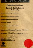 Calibration certificate