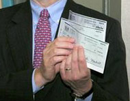 Bad check stock image