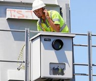 Damaged Spanish speed camera