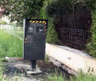 Burned speed camera in France