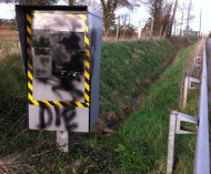 Spraypainted French speed camera