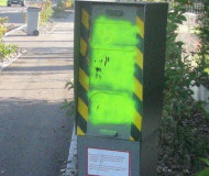 French speed camera painted