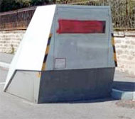 French speed camera with red paint