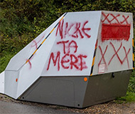 Spraypainted French photo radar