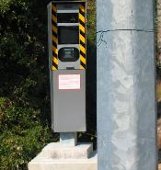 French speed camera photographs pole