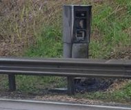 Burned French speed camera