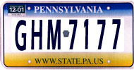 Pennsylvania license plate