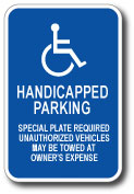 Handicapped parking sign
