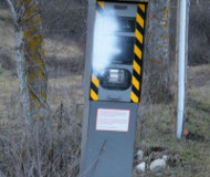 Spraypainted French speed camera