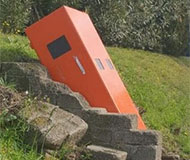 Toppled Italian speed camera