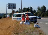 Picking up litter