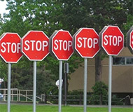 Lots of stop signs