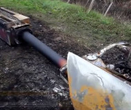 Burned shell of a French speed camera