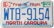 North Carolina license plate