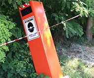 Toppled Italian speed camera