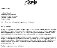 Davis rejection letter