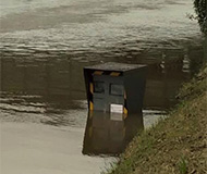 Flooded speed camera near Paris