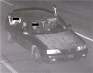 Caught speeding.