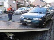 Ford Escort towed