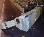 Toppled Swiss speed camera